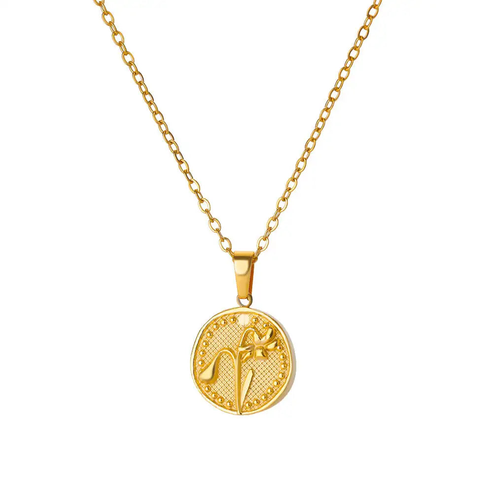 Birth Flower Necklace for Women Gold Color Month Flora Pendant Necklaces 2024 Trend Stainless Steel Jewelry Collar Freeshiping